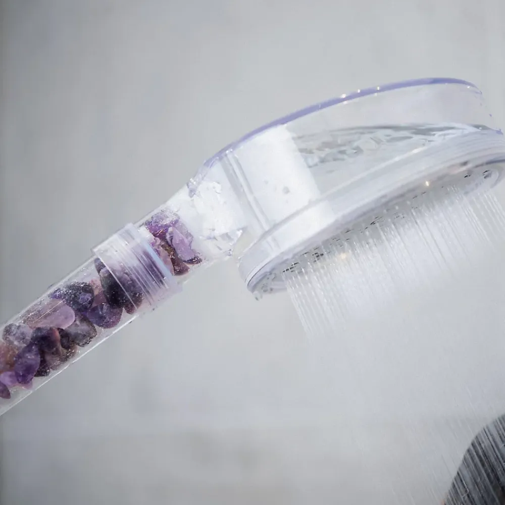 Pommeau De Douche, Flexible Et Barre De Douche| Douchette 1 jet Amethyste 12 cm Change your life