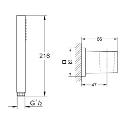 Grohe Douchette 1 jet Vitalio Joy Cube Stick chromé avec flexible 150 et support carré