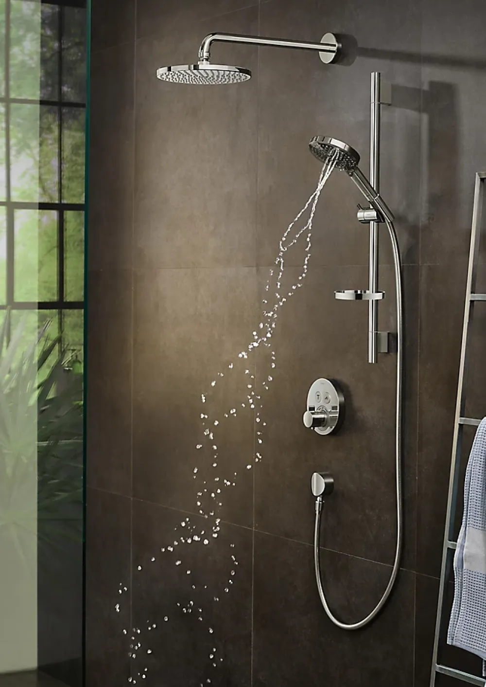 Pommeau De Douche, Flexible Et Barre De Douche|Hansgrohe Douchette 3 jets chromé Raindance Select