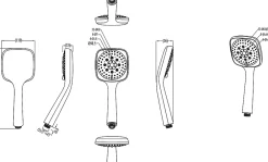 Pommeau De Douche, Flexible Et Barre De Douche|GoodHome Douchette 3 jets chromé/blanc Teesta