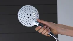 Pommeau De Douche, Flexible Et Barre De Douche|Hansgrohe Douchette à main 3 jets chromée, Raindance Select S 120