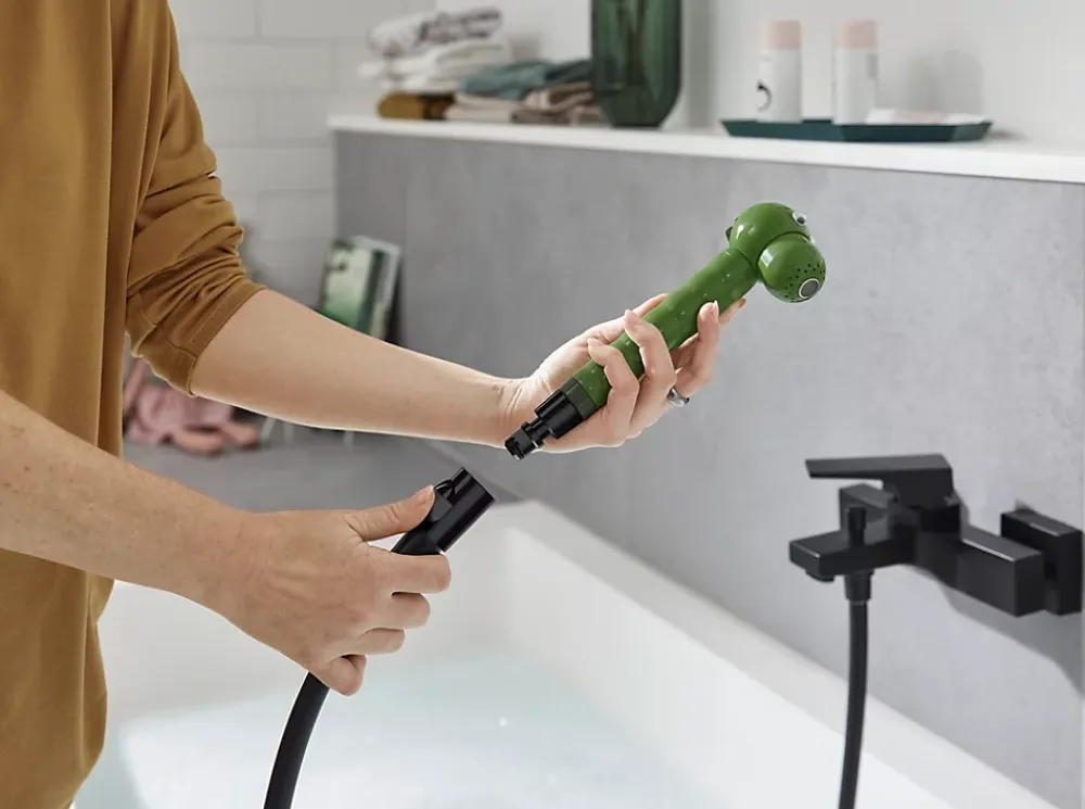 Pommeau De Douche, Flexible Et Barre De Douche|Hansgrohe Douchette à main 2 jets verte, Jocolino Crocodile