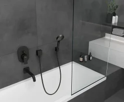 Pommeau De Douche, Flexible Et Barre De Douche|Hansgrohe Douchette à main noir mat Vernis Blend 100 Vario