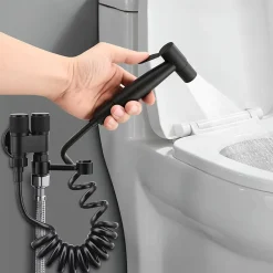 Robinet De Bidet|ProximaX Douchette de bidet pour toilettes en acier inoxydable, 1-en-2 sorties, double commande, robinet et tuyau, pour toilettes, animaux