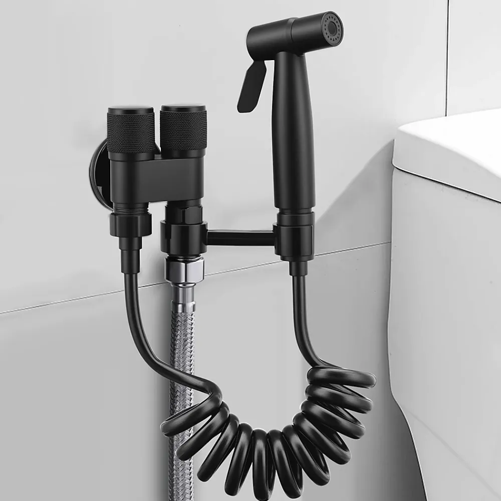 Robinet De Bidet|ProximaX Douchette de bidet pour toilettes en acier inoxydable, 1-en-2 sorties, double commande, robinet et tuyau, pour toilettes, animaux
