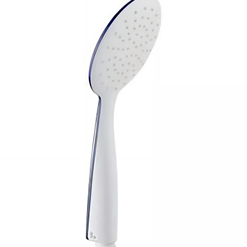 Pommeau De Douche, Flexible Et Barre De Douche|Sanindusa Douchette extra-plate blanche et chrome picots de sortie en silicone anti-calcaire Basic 105