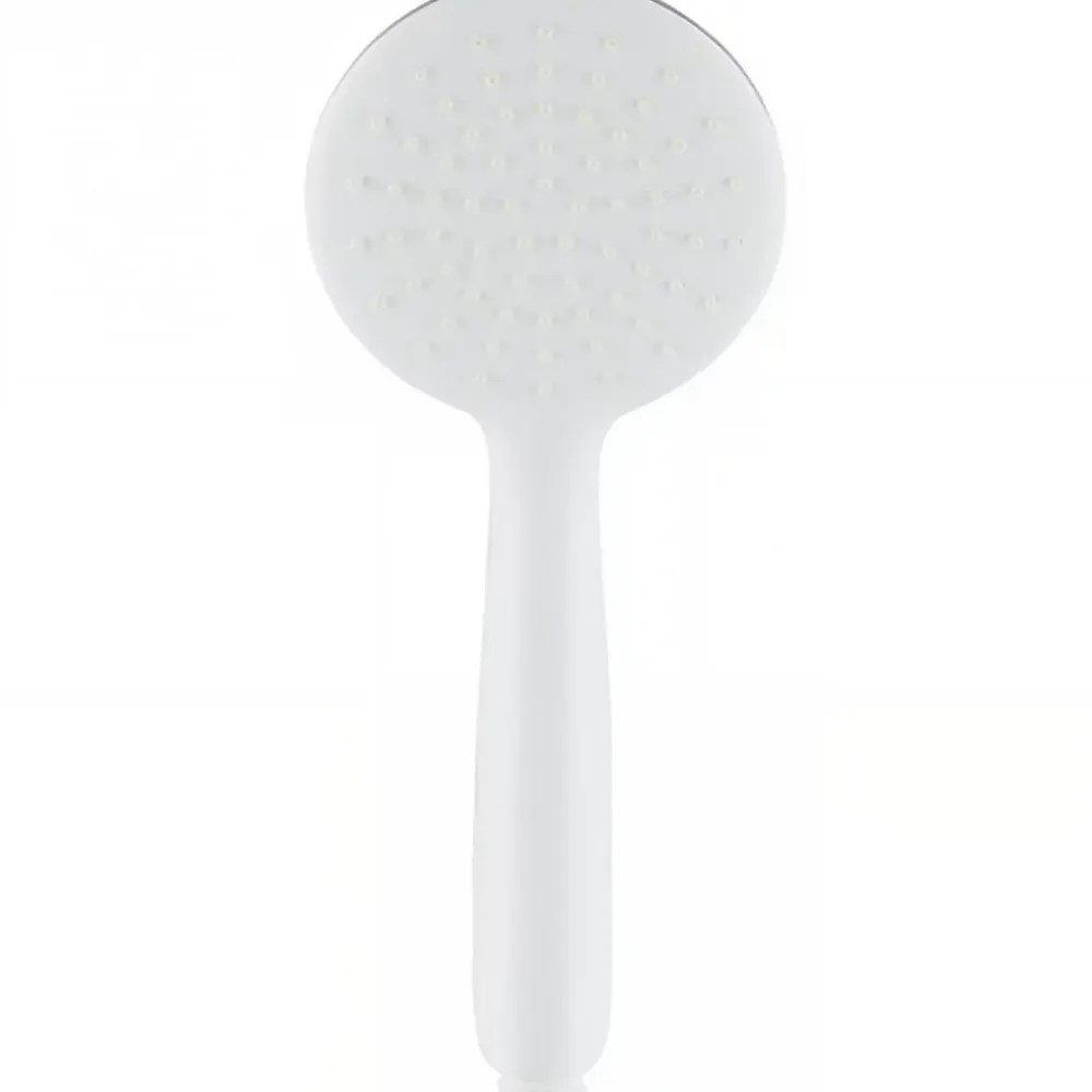 Pommeau De Douche, Flexible Et Barre De Douche|Sanindusa Douchette extra-plate blanche et chrome picots de sortie en silicone anti-calcaire Basic 105