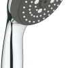 Pommeau De Douche, Flexible Et Barre De Douche|Grohe Douchette ronde 3 jets, chrome, Vitalio Start 100