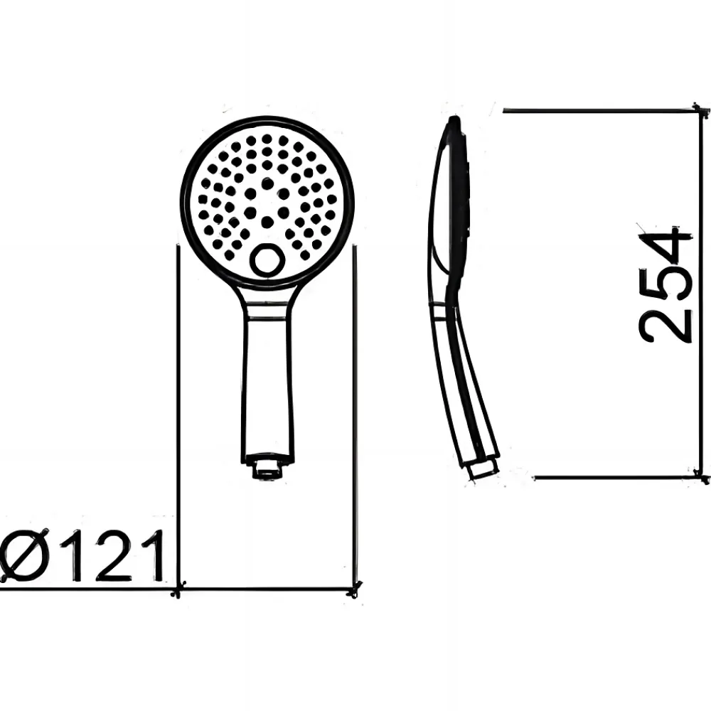 Pommeau De Douche, Flexible Et Barre De Douche|Sanindusa Douchette ronde 3 jets effet pluie effet pluie intense et effet massage sorties d'eau anti-calcaire Digit 105 chromé
