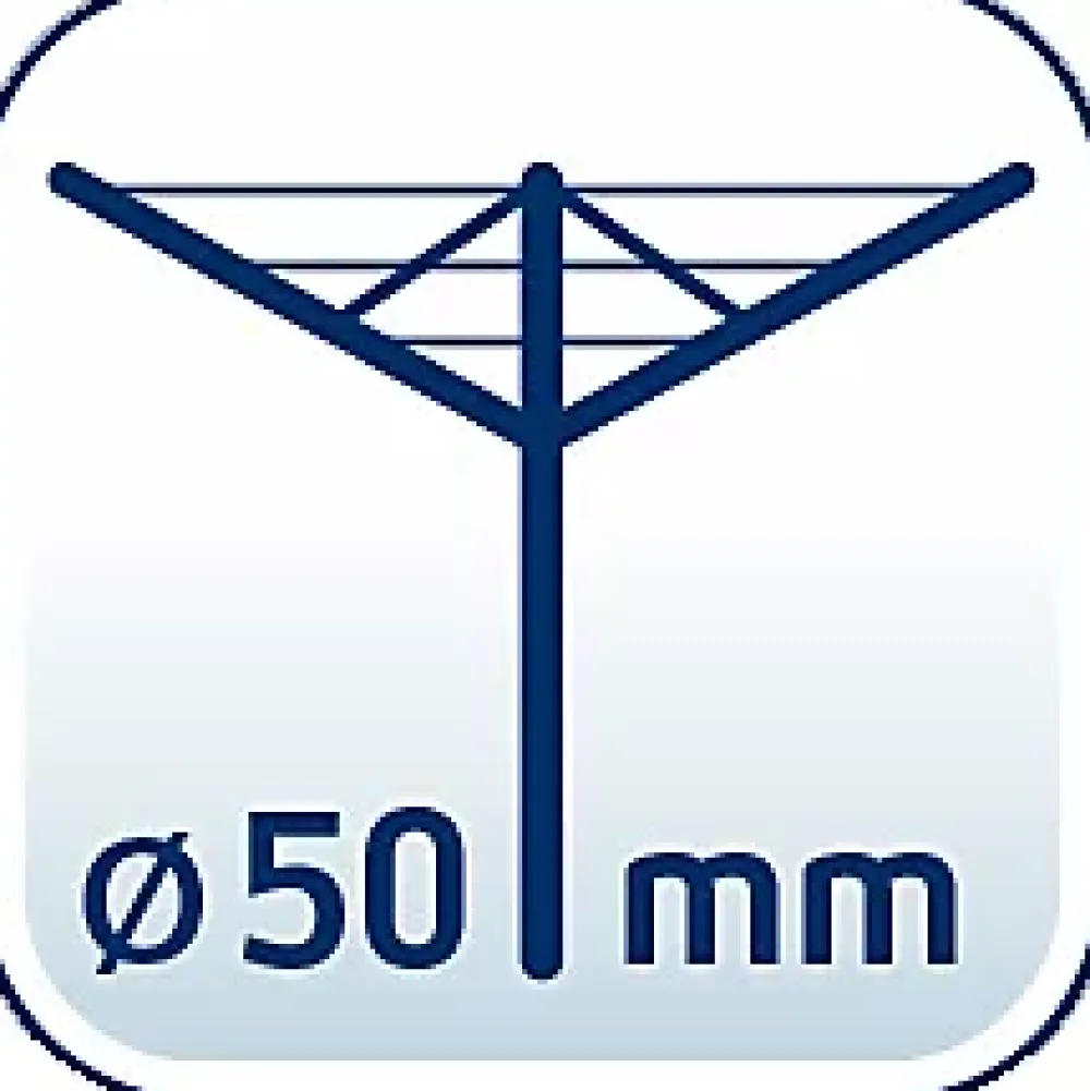 Leifheit Douille de fixation ajustable pour séchoir parapluie, avec barre à visser, en plastique, coloris noir, pour étendoir Ø 50 mm