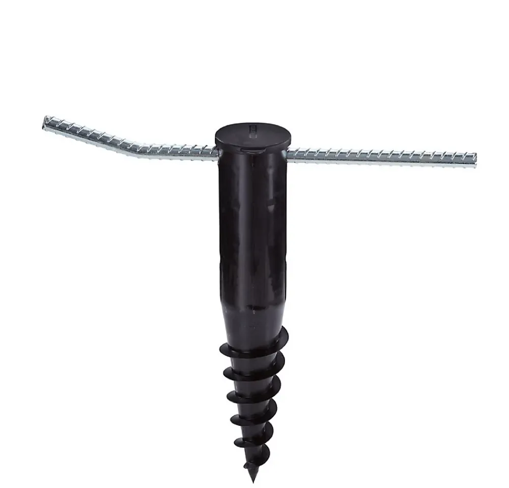 Etendoir À Linge|Leifheit Douille de fixation pour séchoir parapluie, avec barre à visser, en plastique avec intérieur métal, coloris noir, pour étendoir Ø 50 mm