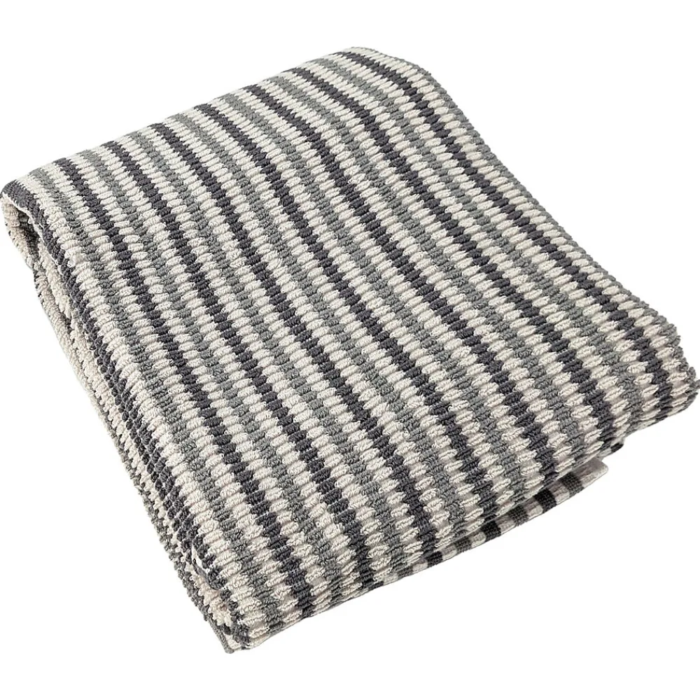Linnea Drap de bain à rayures pur coton 100x150 cm collection BREEZE gris