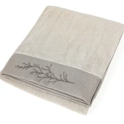 Linnea Drap de bain absorbant coton 100x150cm FEUILLE beige