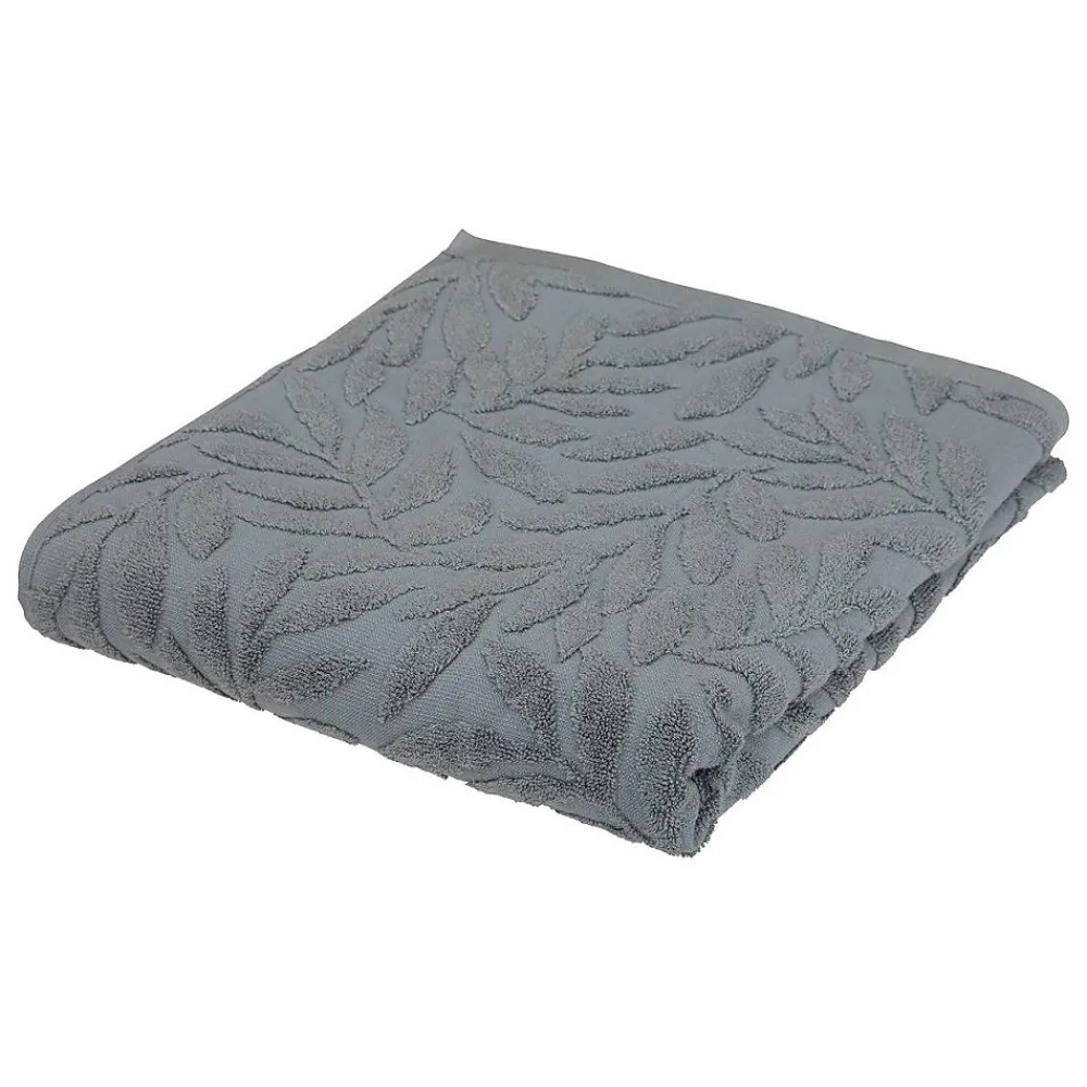 Serviette De Toilette|Atmosphera Créateur D'Intérieur Drap de bain "Cisel" - coton - gris foncé - 100x150 cm - Atmosphera