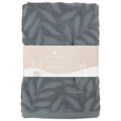 Serviette De Toilette|Atmosphera Créateur D'Intérieur Drap de bain "Cisel" - coton - gris foncé - 100x150 cm - Atmosphera