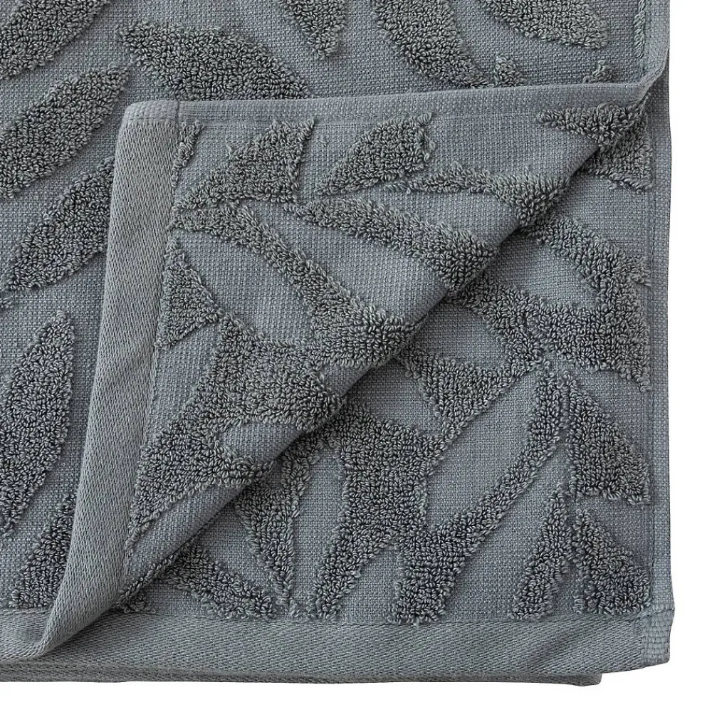 Serviette De Toilette|Atmosphera Créateur D'Intérieur Drap de bain "Cisel" - coton - gris foncé - 100x150 cm - Atmosphera