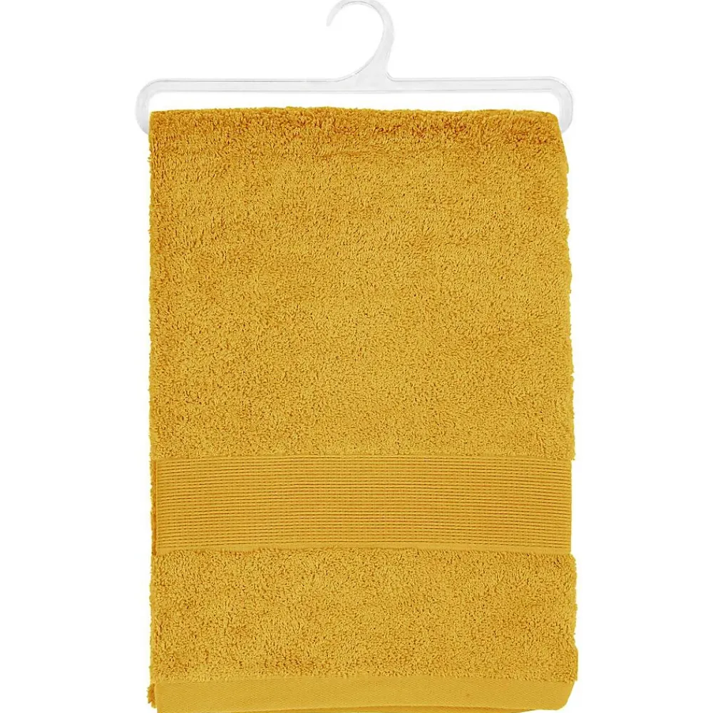 Atmosphera Créateur D'Intérieur Drap de bain Essentiel - coton 450 gr/m² - jaune moutarde 100x150 cm - Atmosphera