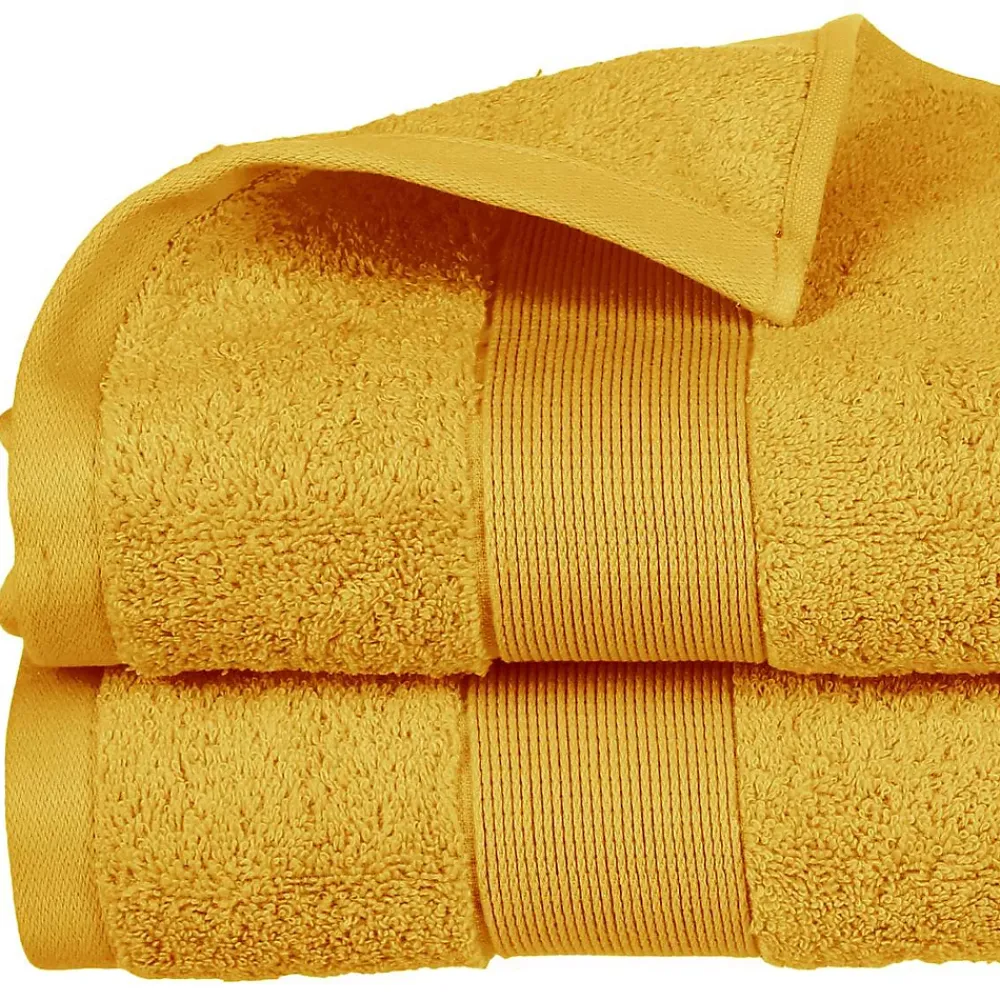 Atmosphera Créateur D'Intérieur Drap de bain Essentiel - coton 450 gr/m² - jaune moutarde 100x150 cm - Atmosphera