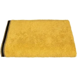 Atmosphera Créateur D'Intérieur Drap de bain Joia - coton 550 gr/m² - jaune moutarde 100x150 cm - Atmosphera