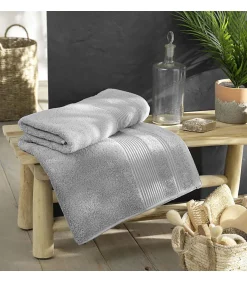 Douceur D'Intérieur Drap de Bain 90x150 cm - Collection Tendresse - Éponge 500 g,m² - 90x150cm - Gris