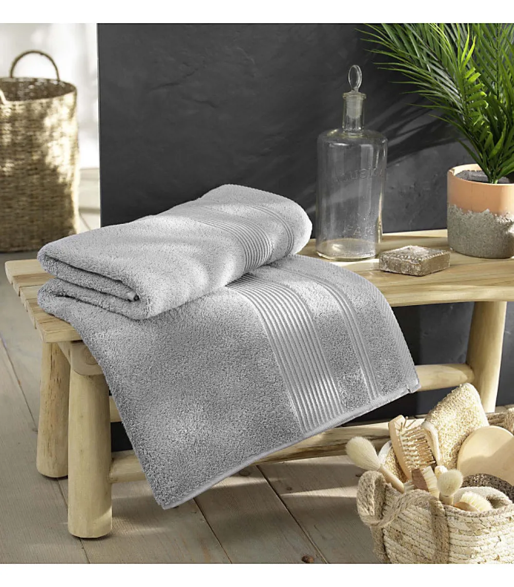 Douceur D'Intérieur Drap de Bain 90x150 cm - Collection Tendresse - Éponge 500 g,m² - 90x150cm - Gris