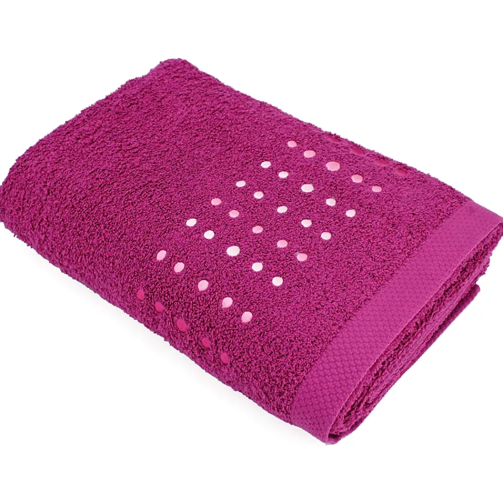 Serviette De Bain|Linnea Drap de bain 100x150 cm coton 550g/m2 PURE POINTS Violet Prune