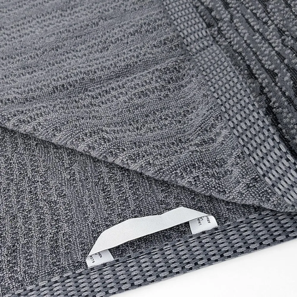 Serviette De Bain|Linnea Drap de bain 100x150 cm pur coton collection OSAKA feuillage gris