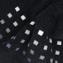 Serviette De Bain|Linnea Drap de bain 100x150 cm PURE SQUARES Noir 550g/m2