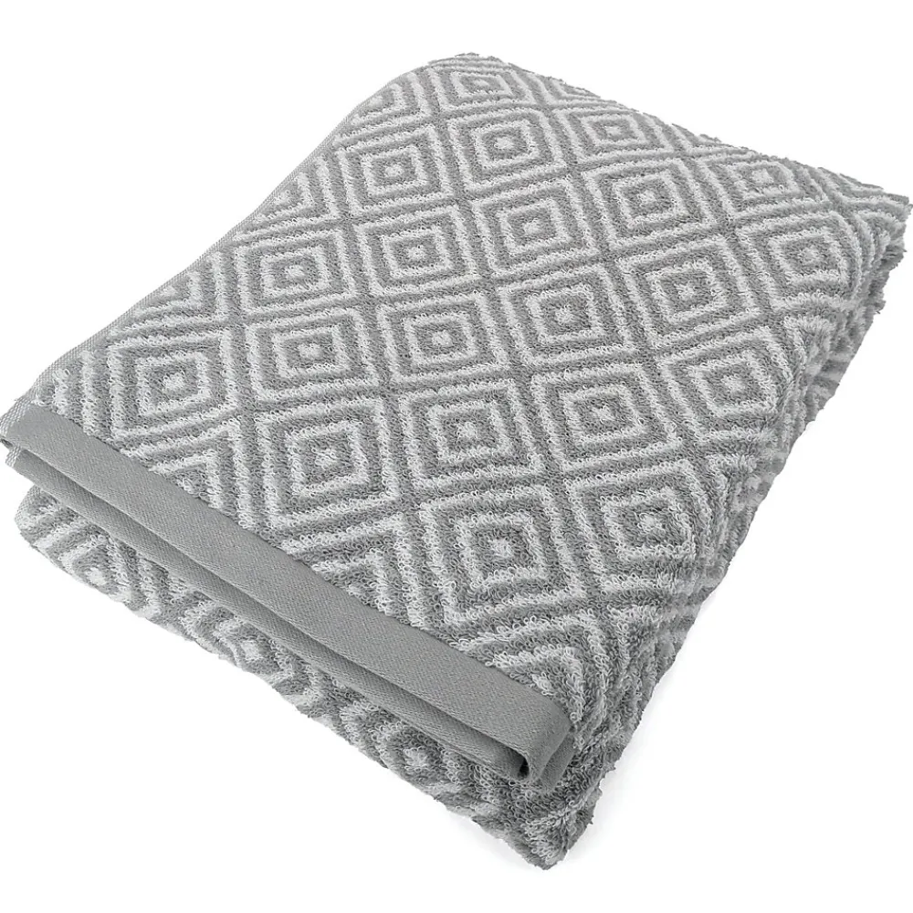 Linnea Drap de bain 100x150 cm SYMETRIE coton Gris Losanges