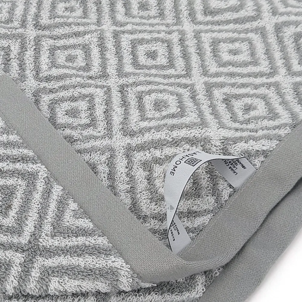 Linnea Drap de bain 100x150 cm SYMETRIE coton Gris Losanges