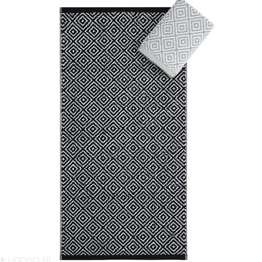 Linnea Drap de bain 100x150 cm SYMETRIE coton Gris Losanges