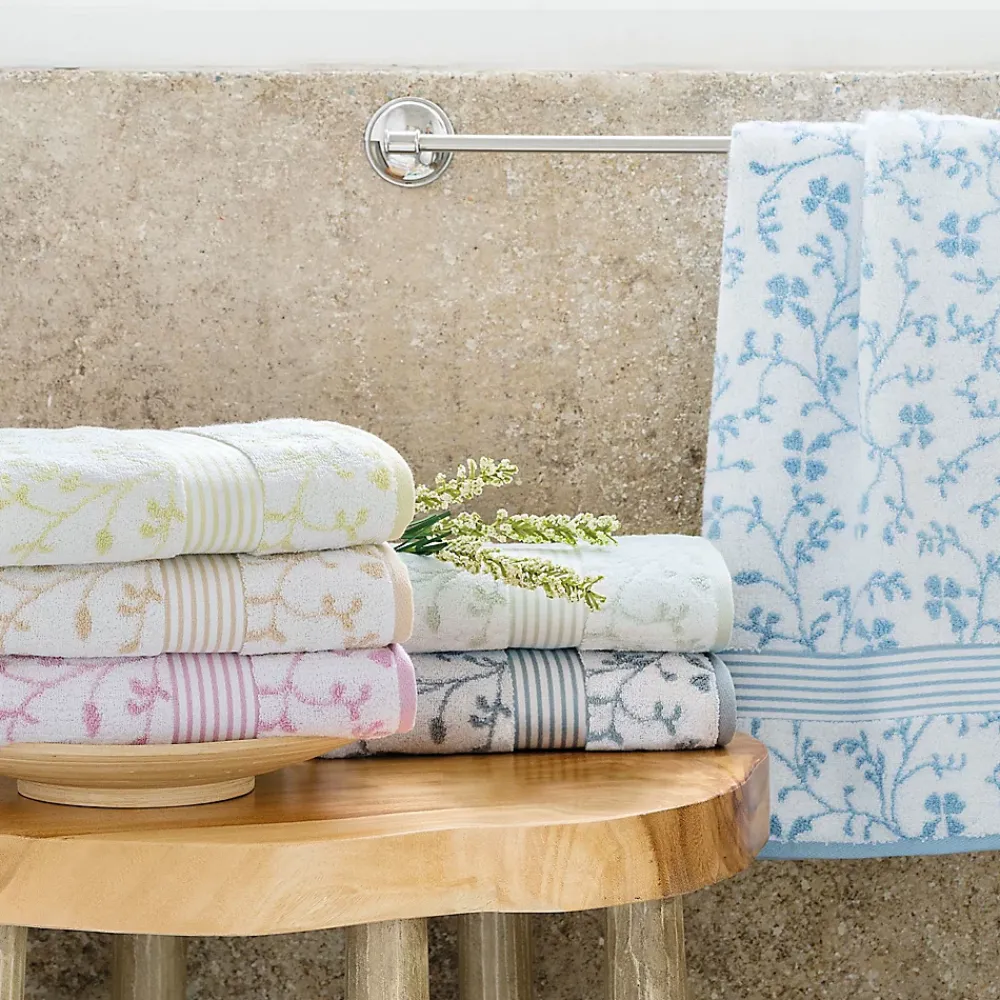 Linnea Drap de bain 100x150 cm VINTAGE FLORAL Gris 550g/m2