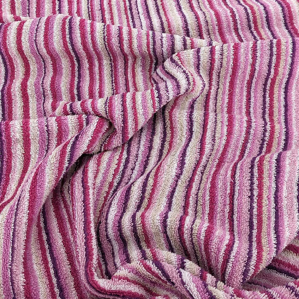 Serviette De Bain|Linnea Drap de douche coton 500g/m2 PURE STRIPES II rose
