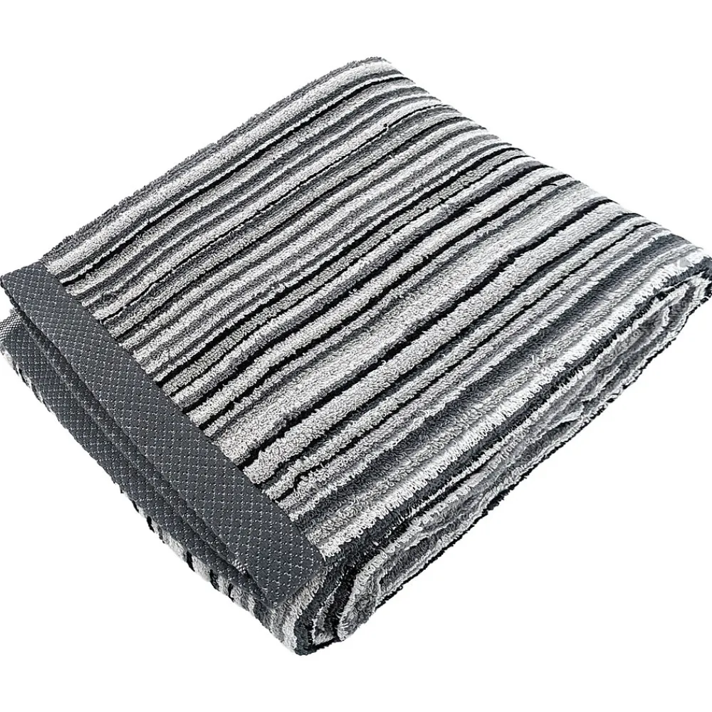 Linnea Drap de douche coton 500g/m2 PURE STRIPES II gris