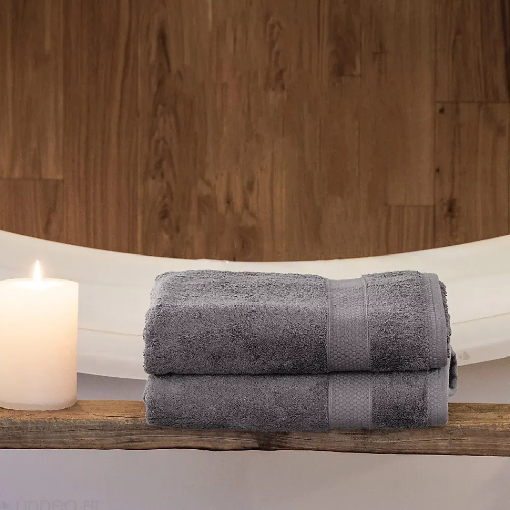 Serviette De Bain|Linnea Drap de douche coton 550g/m2 70x130 cm NAÏA gris Ardoise