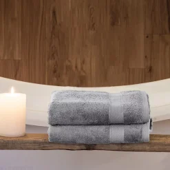 Linnea Drap de douche coton 550g/m2 70x130 cm NAÏA gris Perle