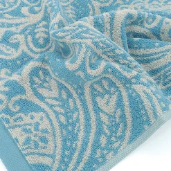 Serviette De Bain|Linnea Drap de douche coton 70x140 cm motif mandala collection PLENTY bleu