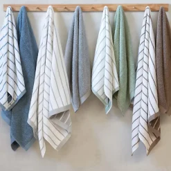 Linnea Drap de douche coton 70x140cm PURE LIGHT à rayures gris
