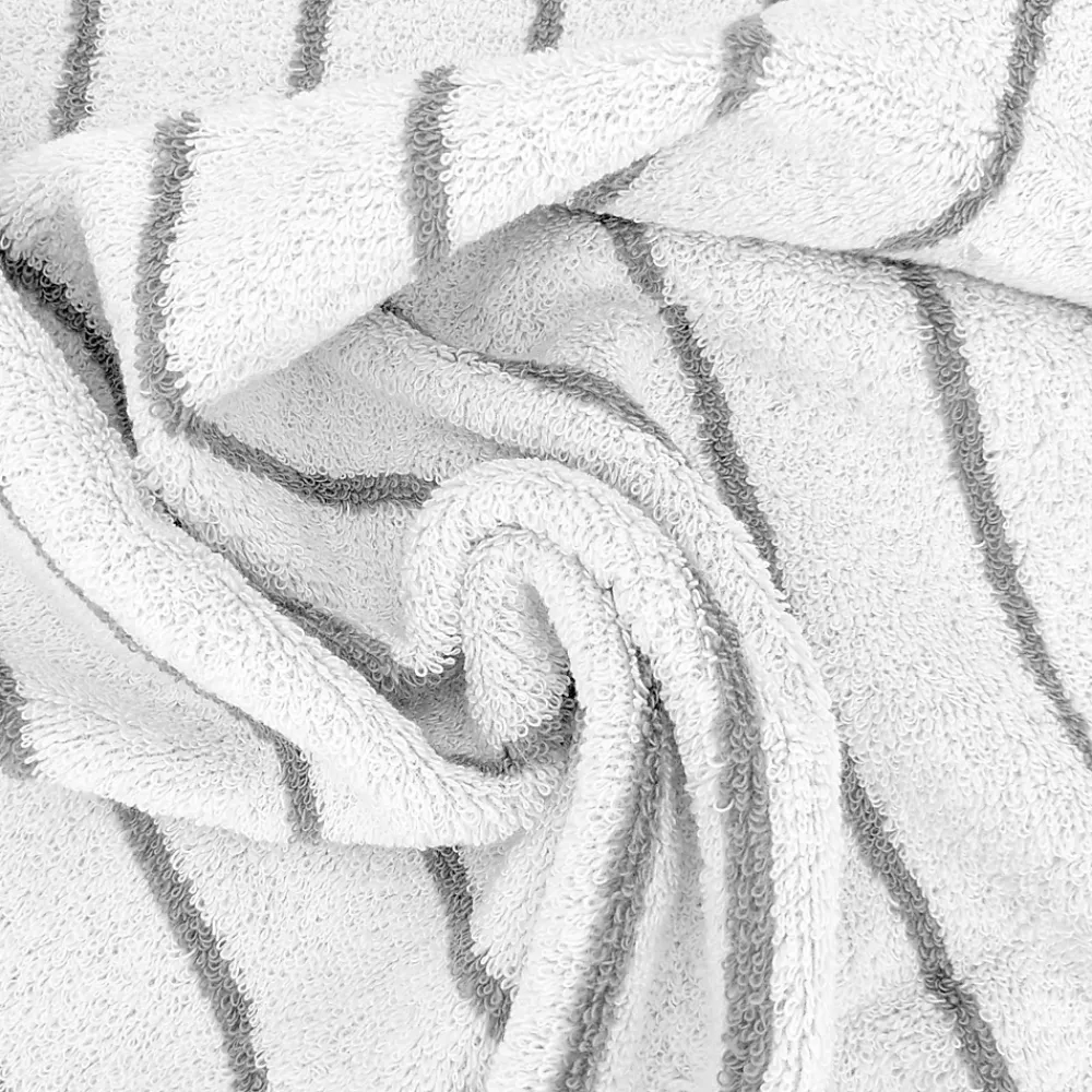 Linnea Drap de douche coton 70x140cm PURE LIGHT à rayures gris
