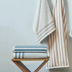 Linnea Drap de douche coton 70x140cm SANTORINI liteau jaune