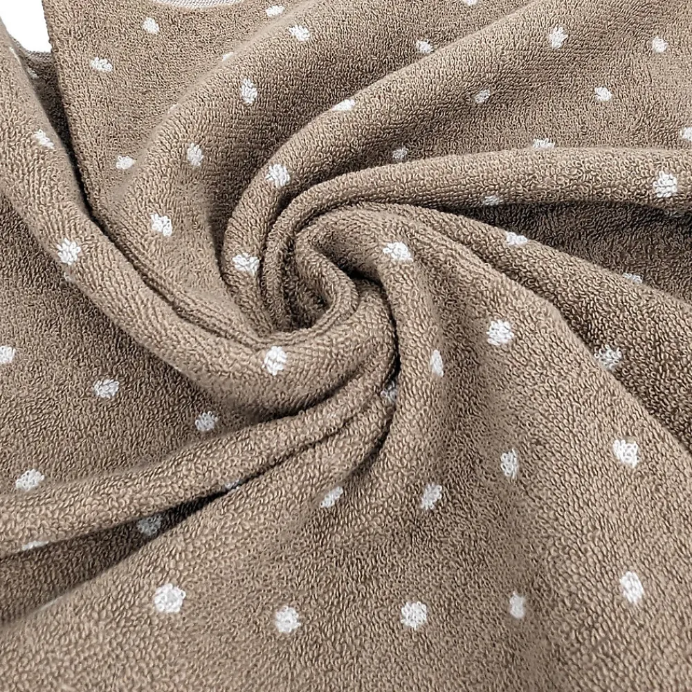 Serviette De Bain|Linnea Drap de douche en coton 70X140 cm collection EFFICIENT DOTS marron roble