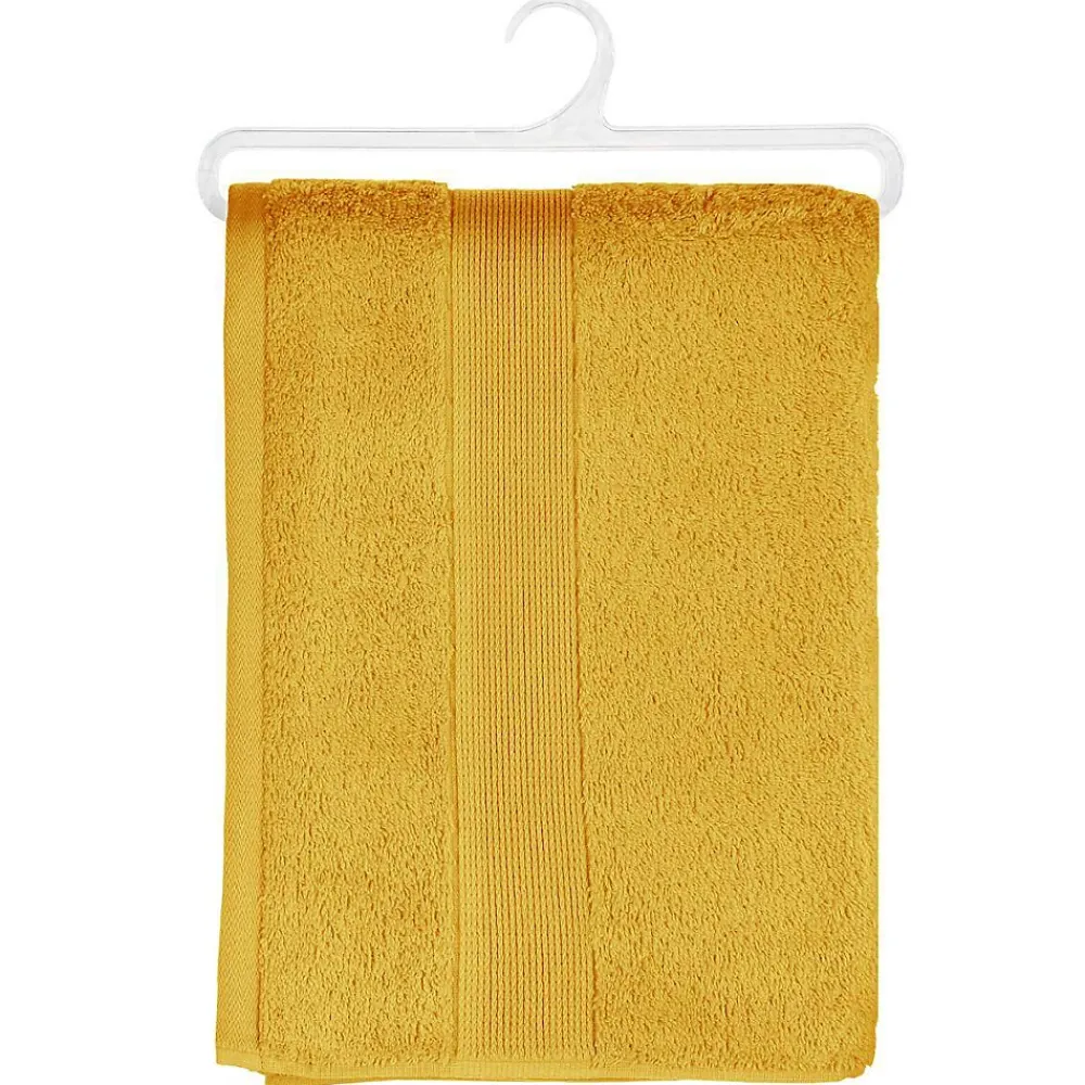 Serviette De Toilette|Atmosphera Créateur D'Intérieur Drap de douche Essentiel - coton 450 gr/m² - jaune moutarde 70x130 cm - Atmosphera