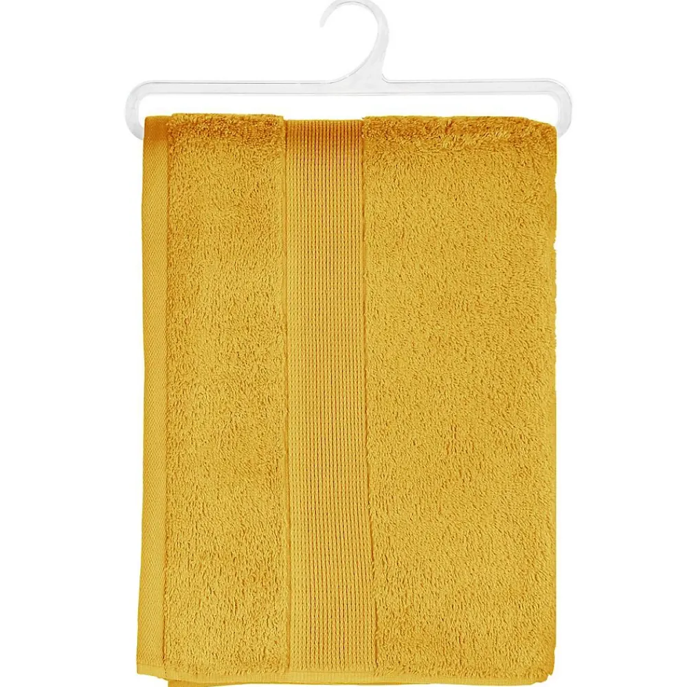 Serviette De Toilette|Atmosphera Créateur D'Intérieur Drap de douche Essentiel - coton 450 gr/m² - jaune moutarde 70x130 cm - Atmosphera