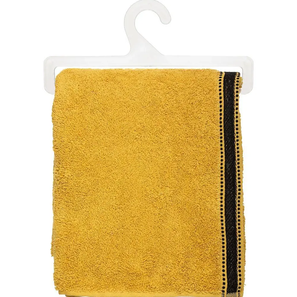 Atmosphera Créateur D'Intérieur Drap de douche Joia - coton 550 gr/m² - jaune moutarde 70x130 cm - Atmosphera