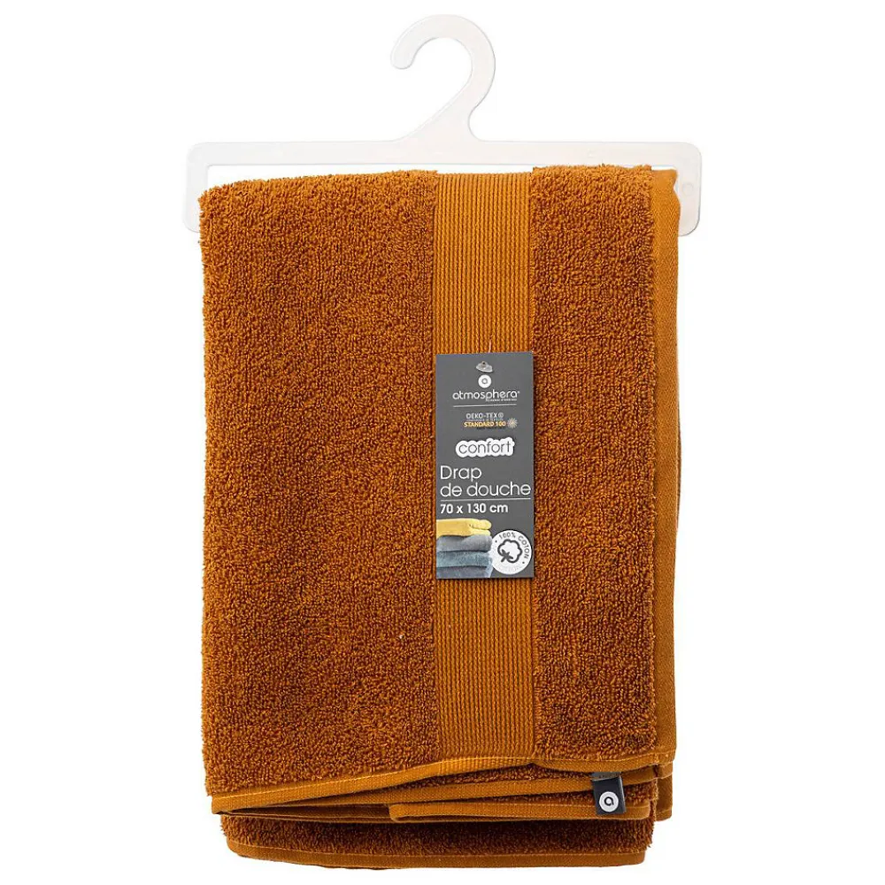 Serviette De Toilette|Atmosphera Créateur D'Intérieur Drap de douche Praia en coton 70x130cm bleu clair - Atmosphera