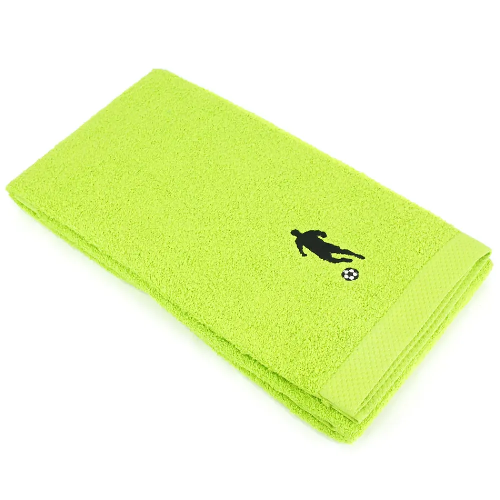 Linnea Drap de douche 70x140 cm coton 550g/m2 PURE FOOTBALL Vert Pistache