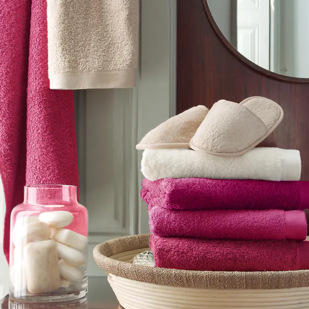 Serviette De Bain|Linnea Drap de douche 70x140 cm coton peigné ALBA prune