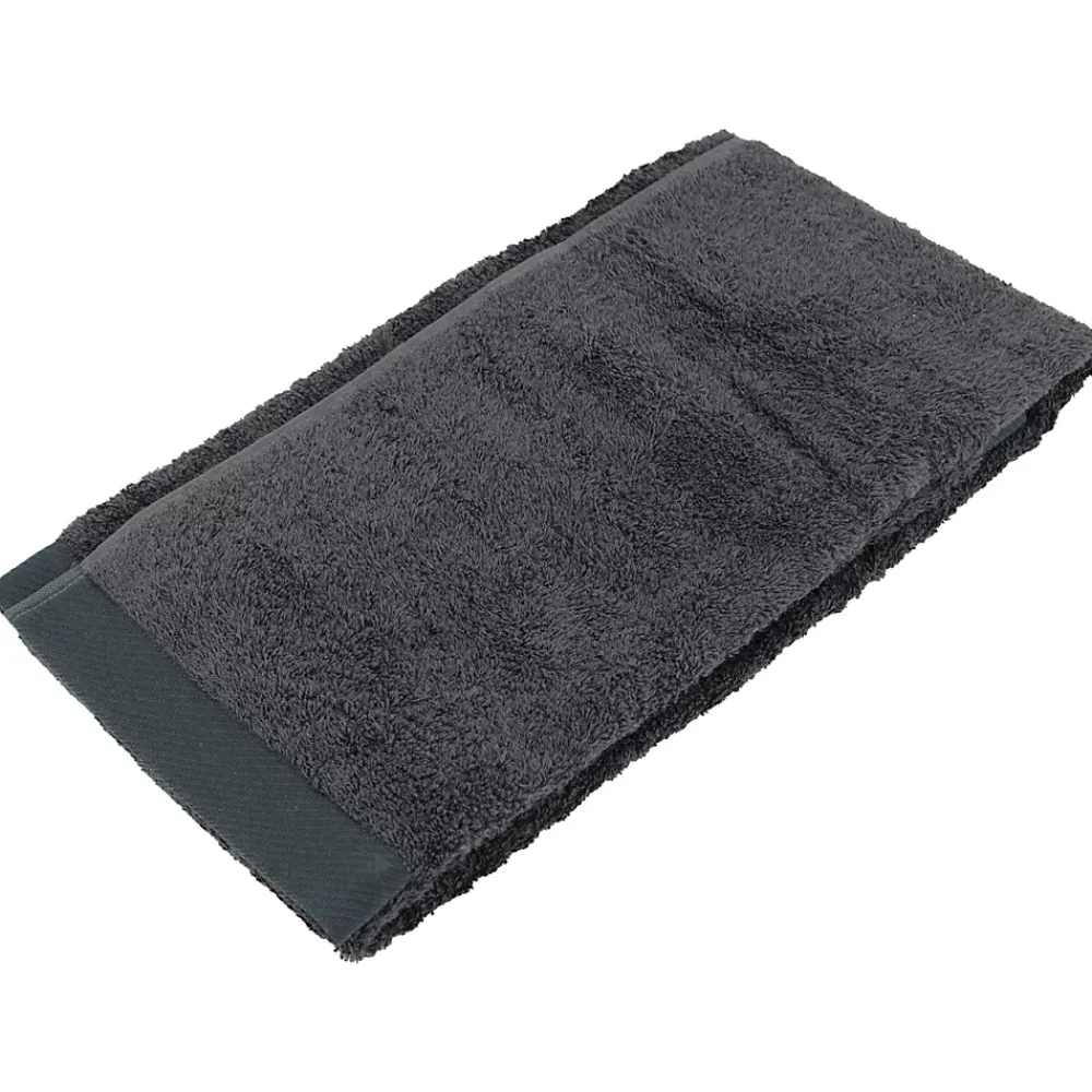 Serviette De Bain|Linnea Drap de douche 70x140 cm coton peigné ALBA anthracite