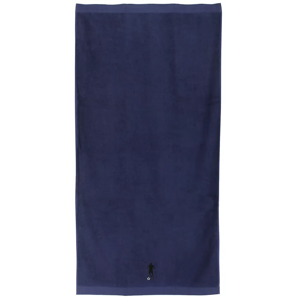 Serviette De Bain|Linnea Drap de douche 70x140 cm coton 550g/m2 PURE FOOTBALL Bleu Marine