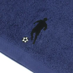 Serviette De Bain|Linnea Drap de douche 70x140 cm coton 550g/m2 PURE FOOTBALL Bleu Marine
